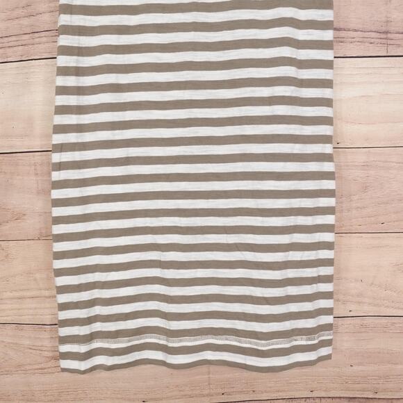 New Banana Republic Dress Womens Medium Beige Stripe Short T-Shirt Cotton Casual - Picture 3 of 11